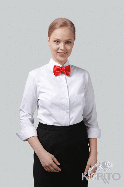 Блузка женская, белая, рукав 3/4