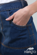 Фартук джинсовый короткий с большим накладным карманом