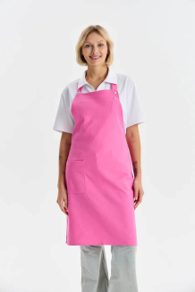 * Женский фартук розовый с грудкой, на кнопках