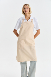 * Фартук бледно-бежевый длинный с грудкой
