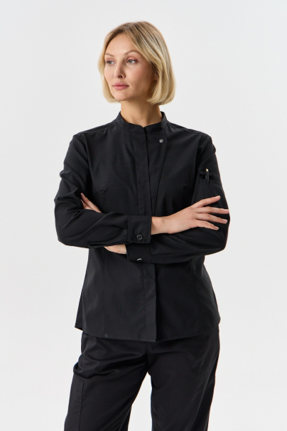 Поварской китель женский однобортный, с декоративной планкой