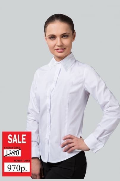 Блузка женская классическая с длинным рукавом на манжете