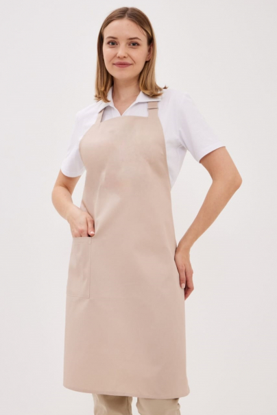 * Фартук бежевый длинный с грудкой