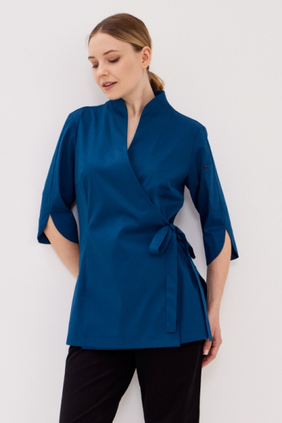 * Женский китель, на запах, синий