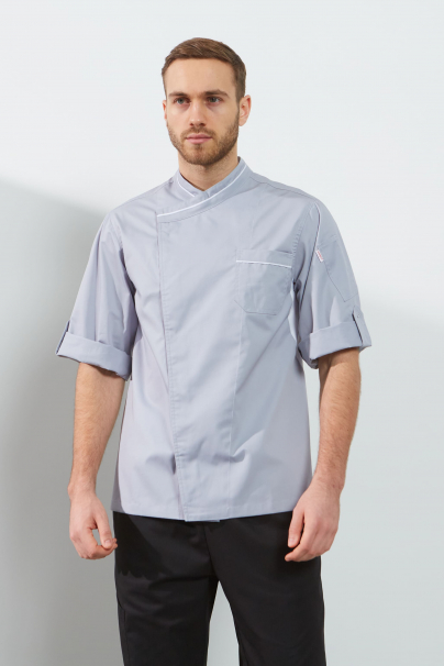 Китель поварской мужской, с рукавом 3/4, боковые вставки из сетки
