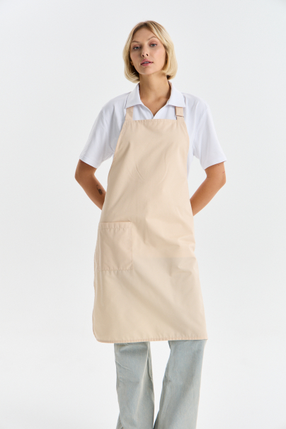 * Фартук бледно-бежевый длинный с грудкой