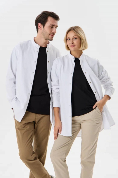 * Белая рубашка oversize с длинным рукавом