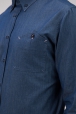 Рубашка мужская джинсовая с отделкой на локтях и накладным карманом на груди
