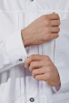 Китель поварской мужской однобортный, длинный рукав, со складками, белый